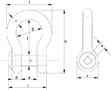 G-4169 Green Pin Bow Shackles Technical Drawing